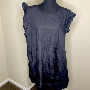 Umgee black cotton tiered dress